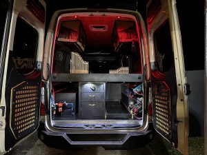 Custom drawers with LED lighting